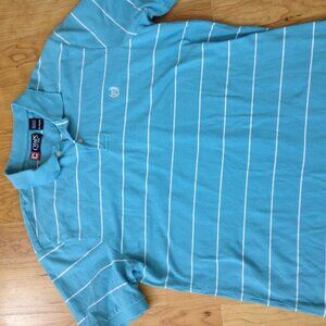 Mens Sz Lg Chaps  Blue Strip Polo